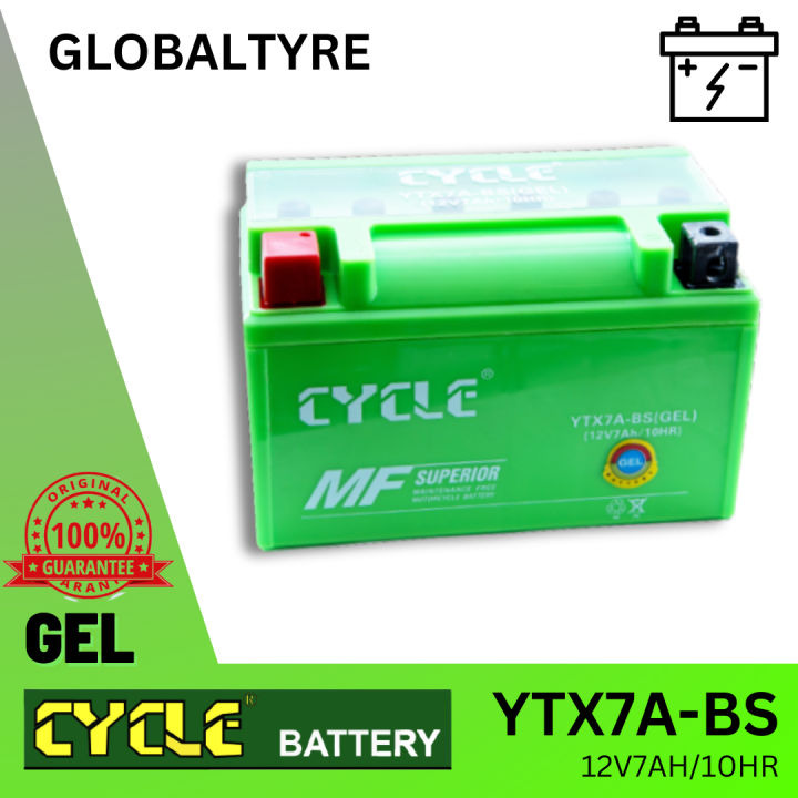 CYCLE YTX7ABS GEL BATTERY SYM VF3i 185 MOTORCYCLE BATTERY KARISMA