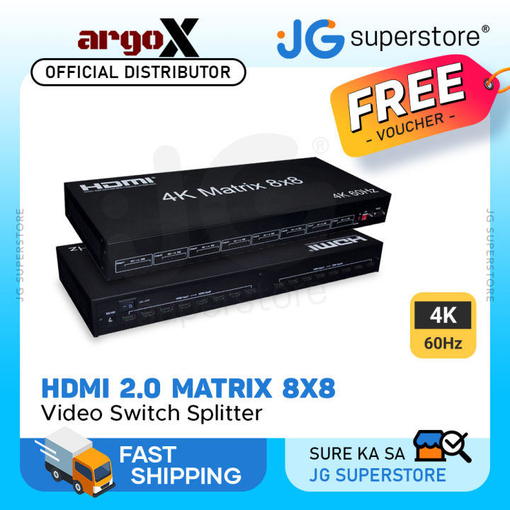 ArgoX 8x8 HDMI Matrix Video Switch Splitter with 4K 60Hz Ultra