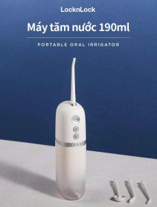 Máy Tăm Nước Cầm Tay LocknLock ENR146WHT – Máy Tăm Nước Du Lịch Mini Không Dây Chống Nước IPX7 Chính Hãng