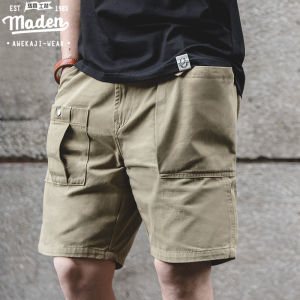 Maden brand tooling style 2025 new gentleman summer men youth American retro solid color big pocket P37 tooling shorts casual male trend five-point pants