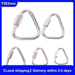 【Local shipping】 Triangle Carabiner Stainless Steel Keychain Snap Clip Hook Buckle Screw Lock