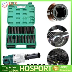 【HCS】1/2 Inch Extended Electric Wrench Socket Set Impact Socket Set Hexagonal Universal Socket with Storage Box Impact Sleeve