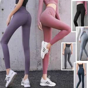 กางเกงโยคะขายาว กางเกงเลกกิ้ง กางเกงออกกำลังกายผู้หญิง เป้าสามเหลี่ยม เป้าไม่ยิ้ม ทรงสวย ผ้านิ่มใส่สบาย