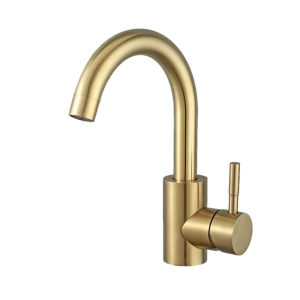 SXH 304 Stainless Steel Kitchen Faucet   Gold Brushed Wash Basin Hot and Cold Faucet Washing Basin Rotating Faucet
