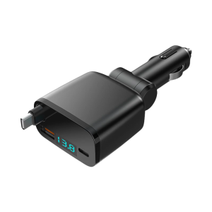 Độ dài có thể điều chỉnh phí xe với ba giao diện ABS Thiết bị sạc nhanh dây có thể rút vào phí xe cho nhà