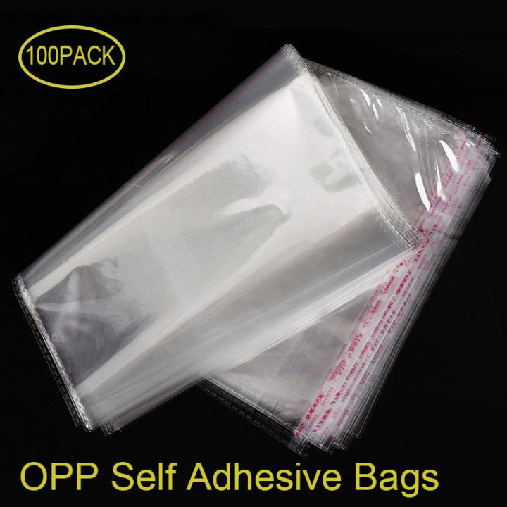 200pcs A4 Size Self Adhesive Self Seal Resealable Clear Plastic Bags 23