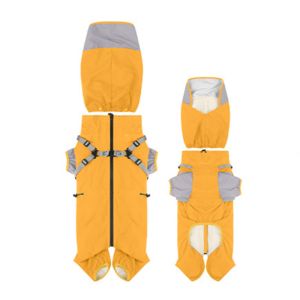 OUTOPEN Waterproof Pet Dog Raincoat with Hat Four Legged Clothing Dog Rain Jacket Pet Accessories S-XXL Pet Rainwear Dog Apparel