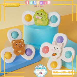 Set 3 con quay spinner dính tường cho bé Con quay treo tường hình động vật vịt thỏ sư tử đáng yêu Subokid