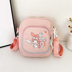 ZEFAN 【COD】กระเป๋าสี่เหลี่ยมขนาดเล็กน่ารักของผู้หญิงญี่ปุ่น Sanrio เด็กหญิงทั้งหมด Crossbody กระเป๋าเก็บข้อมูลแบบพกพานักเรียนกระเป๋าไหล่พิมพ์การ์ตูน