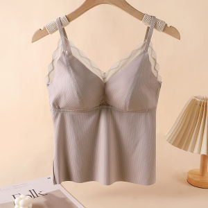 Lace Camisole for Women Seamless Padded Wireless Bra with Adjustable Straps L-XL Ladies Underwear