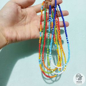 [FREESHIPMAX] Dây chuyền hạt cườm nam nữ loang màu ombre xinh đẹp Vòng cổ hạt cườm dễ thương nhiều màu sắc đơn giản Hot trend Hàn Quốc - phụ kiện dễ thương - quà tặng thủ công - Minehandmade