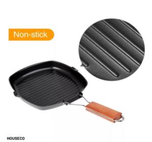 Best Seller PAN GRILL NON STICK ( 20 cm)| Non Stick Portable Frying Pan | Griddle Pan with Easy Grease Draining | Griller Pan Square | Non Stick Griller Pan | Square Grill Pan | Portable Square Pan | Folding Handle Pan | Square Non Sticky Frying Pans.