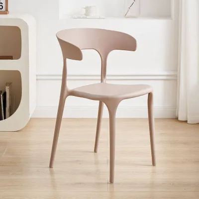 IAKE Dining Chair Plastic Chair Camping Chair With PP Material Modern Style Elegant Chair Kerusi Pejabat Eames Chair Kerusi Makan 牛角椅