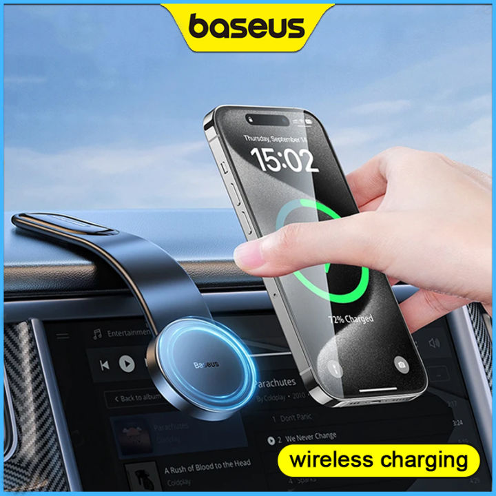 Baseus C02 Pro Magnetic Holder 15W Wireless Charge Car Mount Foldable ...