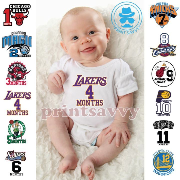 ◎Basketball Logo Monthly Milestone Baby Onesies or Rompers✼ Lazada PH