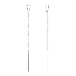 Modern Dangle Ear Threads In Premium Silver Subtle Sparkling Dangle Ear Wires For Fashion Forward Women