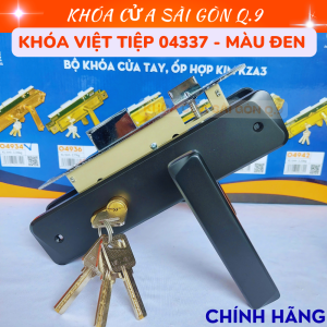 Khóa VIỆT TIỆP 04337 tay gạt phòng ngủ màu đen - BH 3 năm