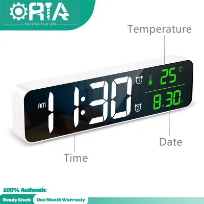 ORIA Đồng Hồ Kỹ Thuật Số Đồng Hồ Báo Thức LED Màn Hình Lớn Đồng Hồ Treo Tường 10.5 Inch Cho Phòng Khách Phòng Ngủ Văn Phòng Trang Trí Với Đèn LED Hiển Thị Nhiệt Độ Ngày Tháng Điện Tử Đồng Hồ Để Bàn Hiện Đại Thông Minh Độ Sáng Tự Động Quà Tặng Đẹp Cho Trẻ