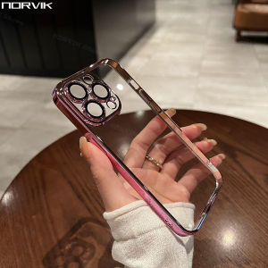 NORVIK for Luxury Plating Phone Case Clear Cover Camera Lens Protector Shockproof Transparent Soft Casing for Realme 12 Pro+ 11 11X Note 50 C53 10 9 8 GT Neo 3 2 3T 2T Narzo 50 Pro Plus 4G 5G I22-1