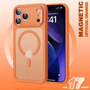 New Orange 17 pro max Phone Case for iPhone 17 AIR 17 PRO Max Magnetic Translucent Matte Camera Glass Film Protect Magsafe Cover