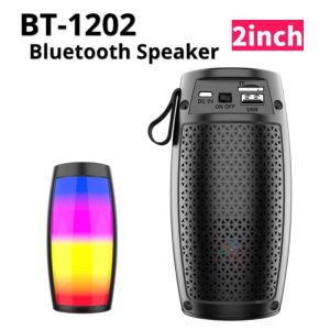 ♥100%Original Product+FREE Shipping♥2025 NEW BT-1202 RGB Wireless Bluetooth Speaker Mini Bass Stereo Surround Speaker with LED Colorful Light