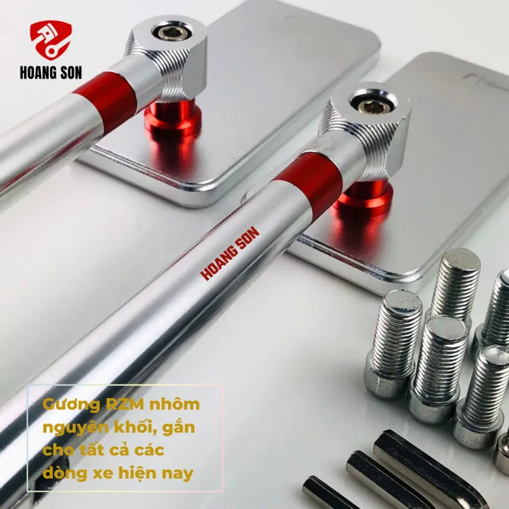 Gương chiếu hậu xe vuông rizoma màu bạc-kiếng xe máy cao cấp chống chói ...