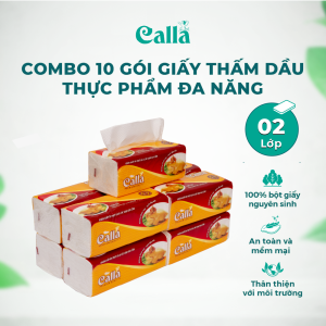 Combo 10 gói Giấy ăn thịt gà & các loại gia cầm Calla 100 tờ siêu dày dai không mủn thấm dầu mỡ nước siêu tốt