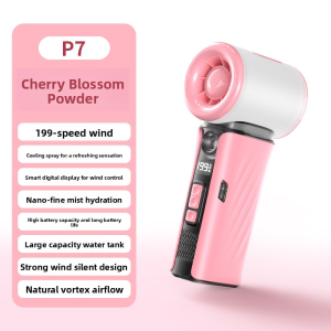 Portable Misting Fan 1-199 Speed Turbo Cooling Fan 4000mAh Rechargeable Mini Fan with LED Digital Display Water Spray Fan for Outdoor Travel Office