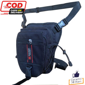 Gratis Ongkir !! Tas Selempang Pria DAIKER Leaf Tas 3in1 Tas Pinggang Tas Paha Tas Outdoor Tas Slingbag Pria PN-00023 10 - Black Tas Fashion Pria Crossbody Bag Tas non USB Tas Gadget