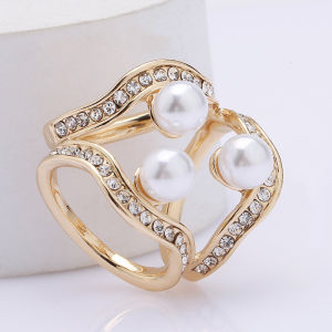 Ring Hijab Bros Cincin Jilbab Mutiara Aksesoris Kerudung Syal Fashion Wanita Emas
