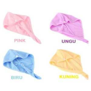HANDUK KEPALA KERAMAS KRAMAS CREAMBATH CEPAT KERING MODEL KANCING PENGERING RAMBUT HAIR TOWEL