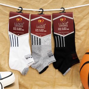 [SET 5 ĐÔI] Tất Thể Thao Nam Cổ Ngắn Tất cổ ngắn phủ Nano bạc khử mùi kháng khuẩn - Luxis S016