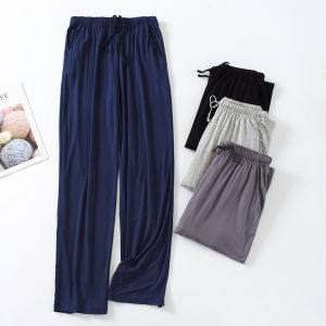 Modal Cotton Men Summer Pajama Pants Thin Loose Straight Trousers Middle-Aged and Elderly Home Pants Home Pants Outwear