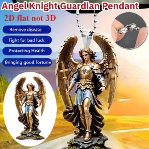 Angel Knight Guardian Pendant Acrylic Car Hanging Lucky Charm Vintage Guardian Angel Wings Religious Car Pendant 天使骑士守护挂件