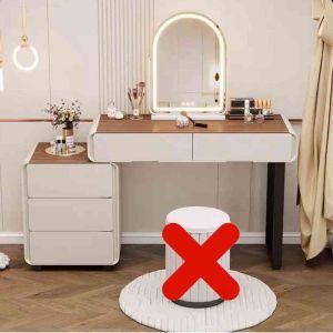 Dressing Table Makeup Table Cream Wind Rock Board Solid Wood Dressing Table Bedroom Modern Simple