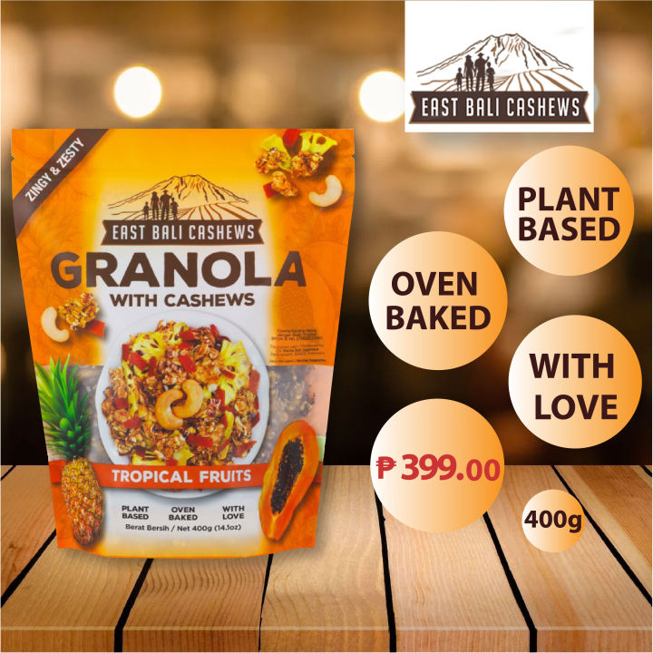 East Bali Cashews Granola with Cashews Tropical Fruits 400g