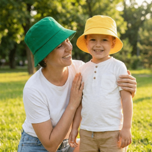 GOFIDIN Có thể gấp lại Mũ ngư dân Vành rộng Chống tia cực tím Mũ xô Đơn giản Phong cách cha mẹ con cái Mũ câu cá Dành cho các môn thể thao ngoài trời mùa hè