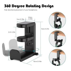 Portable Magnetic Phone Mount Dual Foldable Stand 580° Adjustable N52 Magnet Clip Holder for Travel Airplane Kitchen