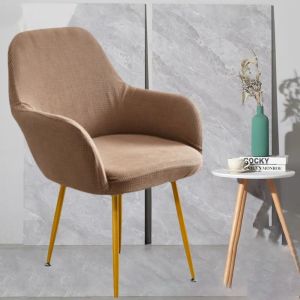 PLLEWY Polar Fleece High Arm Chair Covers Adjustable Elastic Dining Chair Covers Dustproof Armchair Covers for Home Wedding