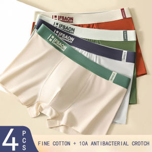4PCS Boxer Shorts For Men Pure Cotton Boxer Shorts Breathable Contrasting Underwear