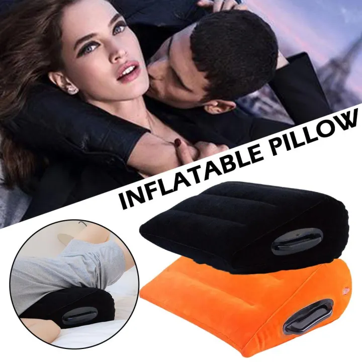 โซฟา Foldable PVC Flocking Inflatable Wedge Love Pillow Cushion Labor-saving Bed Furniture Inflatable Master Sofa Sitting Triangle I1X5