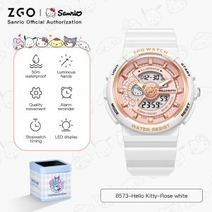 ZGO Sanrio Hello jam tangan Childrens Watch Student Electronic Sport 50M Waterproof Gift 8573