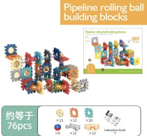 DIY Track Pipeline Rolling Colorful Balls Building Blocks Educational Puzzle Slide Ball Assembly Track Toy for Kids Focus Concentration Training Kindergarten Children Toys