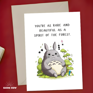 Totoro Inspired Cute Anime Card Rare Beautiful Quote Greeting Card Gift