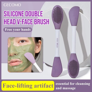 Silicone Double Head V-Face Brush Face Massage Cleaning Brush Deep Clean Pores Mud Mask Brush