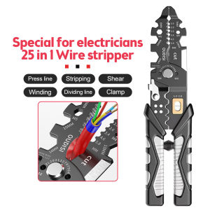 25-in-1 Multitool Terminals Crimping Pliers Professional Electrician Manual Tools Hex Wrench Wire Stripper Cable Cutting Pliers