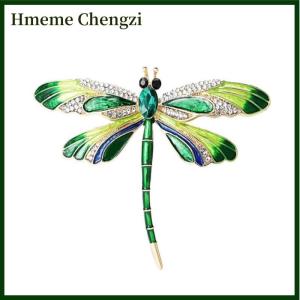 Hmeme Exquisite Rhinestone Dragonfly Brooches Elegant Colorful Insect Pins Fashion Party Backpack Decoration Clothes Accessories Gift