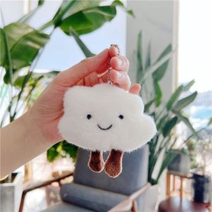 JIYAN2866 Soft Cloud Pendant Stuffed Toy Plush Couple Key Chain Cute Hanging Ornament Bag Pendant Bag Accessories