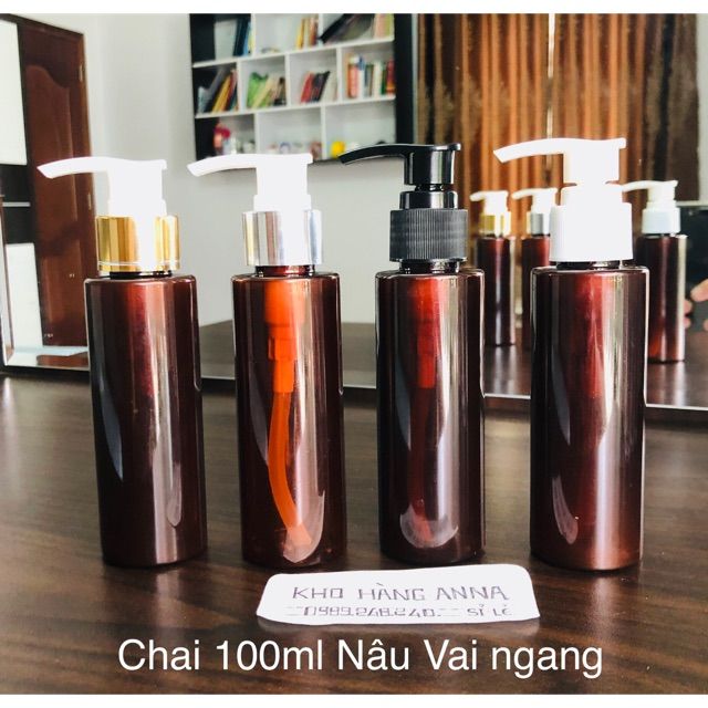 [ Chai Lọ Giá Sỉ ] Bình nhựa, chai nhựa rỗng 100ml màu nâu xịt sương ...