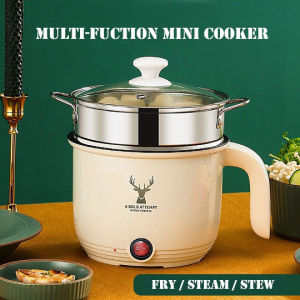 1.8L Non-Stick Mini Electrical Cooker Mini Hotpot Multi-function Cooker With Stainless Steel Steam Tray [Ready Stock]